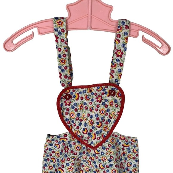Vintage Floral Print Heart Bib Romper 12-18 Months - Picture 4 of 9